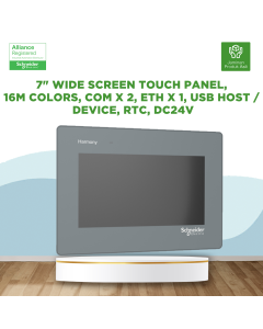 7" wide screen touch panel, 16M colors, COM x 2, ETH x 1, USB host / device, RTC, DC24V - HMIET6400