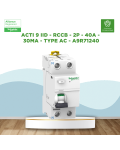 Acti 9 iID - RCCB - 2P - 40A - 30mA - type AC - A9R71240
