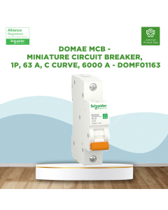 Domae MCB - Miniature circuit breaker, 1P, 63 A, C Curve, 6000 A - DOMF01163