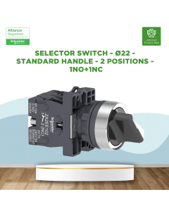 selector switch - Ø22 - standard handle - 2 positions - 1NO+1NC - XA2ED25