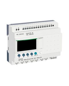 Zelio Logic modular smart relay Zelio Logic - 26 I O - 100..240 V AC - clock - display - SR3B261FU